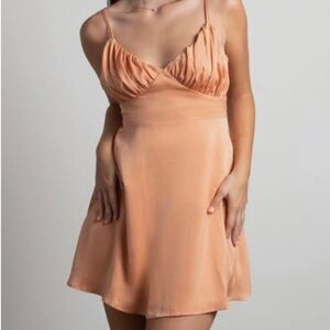 Endless blu Copper colored satin minidress